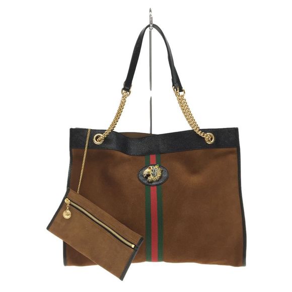 Gucci Rajah Suede Tote Bag Brown
